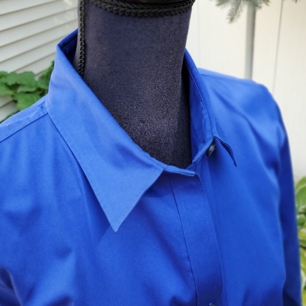 Banana Republic Royal blue Fitted Button Down Shirt Size 14 - Picture 3 of 12
